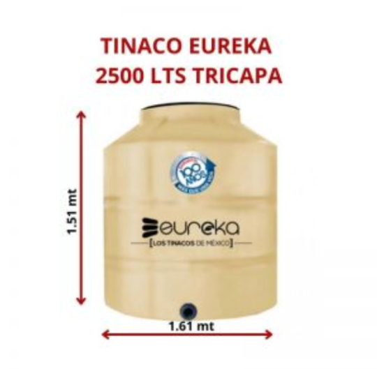 Tinaco Eureka Lts Tricapa Macro Aceros